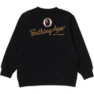 Детский свитшот Crew Neck Moderate A BATHING APE, черный