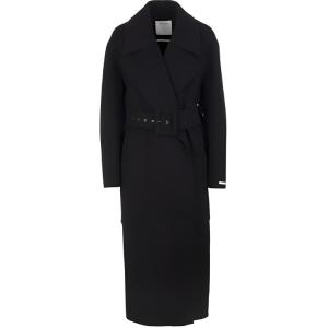 Sportmax Женское пальто с черными лацканами, средней длины