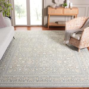 Ковер SAFAVIEH, 275 x 366 см, Harlow Collection, Ivory & Blue Grey, переходный дизайн, противоскользящий и устойчивый к пятнам, идеален для помещений с высокой проходимостью в гостиной, спальне и столовой (HAR108A-9)