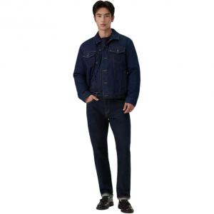 Levis Мужская пуховая куртка темно-синего цвета с отворотом, утепленная пуховая рубашка
