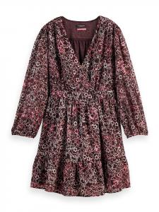 Scotch & Soda Платье бордового/белого цвета