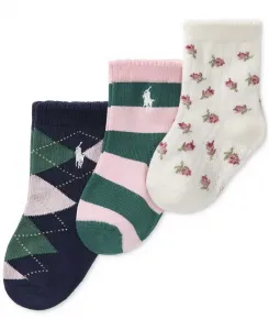 Набор из 3 пар стильных носков для девочек Polo Ralph Lauren