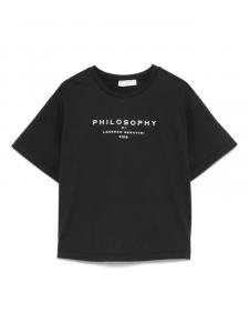 Футболка с логотипом Philosophy Di Lorenzo Serafini Kids, черный