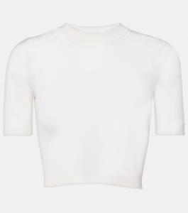 Кроп-топ из кашемира Alaïa, Blanc Casse