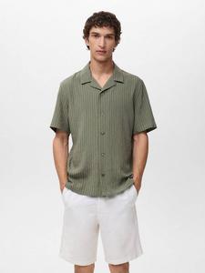Пирео полосатая короткая рубашка с пуговицами Mango