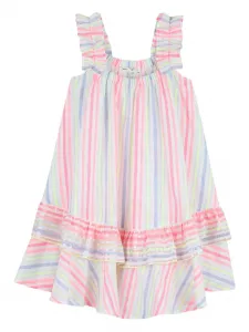 Полосатое платье с оборками Billieblush, белый