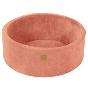 MEOWBABY Круглый сухой бассейн для детей 90х30см/без шариков, Вельвет, Бархат, Абрикос