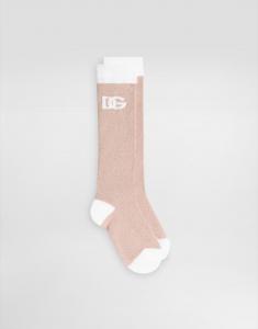 Вязаные носки с логотипом dg Dolce & Gabbana, розовый