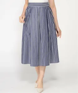 Полосатая юбка-клеш с отворотами Doubleface Tokyo, цвет Navy X Off