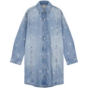 Женское платье с длинными рукавами Calvin Klein, светло-голубой