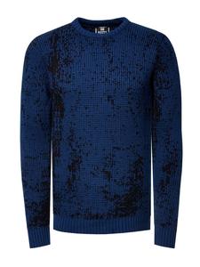 Двухцветный свитер тонкой вязки с круглым вырезом в цвете Sax Rusty Neal