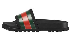 Мужские шлепанцы Gucci Web, черный/зеленый/красный