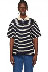 A.P.C. Полосатое поло темно-синего цвета