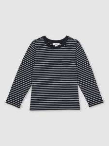 Детская футболка Kenny с длинным рукавом в полоску Reiss, Navy/White