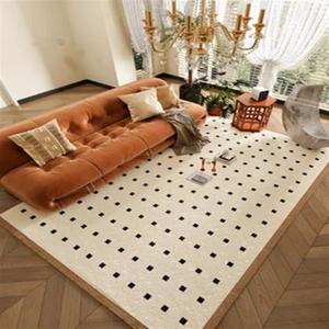 Saint Valentine Ковер 120х200 см из искусственной шерсти, утолщенный, в стиле ваби-саби, для гостиной, цвет античный черный с точками