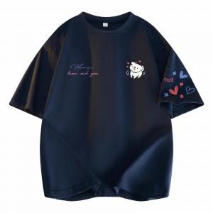 Футболка Unisex Crew Neck Moderate Heavyweight HUANQIU, темно-синий