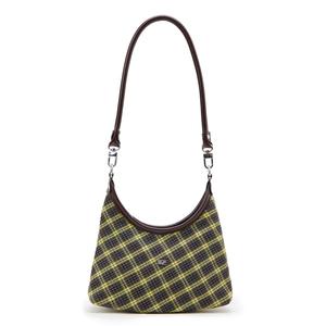 Сумка через плечо из ткани женская клетчатая красно-желтая черная клетка красный плачущий центр