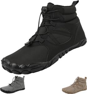 Зимние босоножки для женщин, зимняя походная обувь для мужчин, минималистичные ботинки с широкой носочной частью, противоскользящие и водонепроницаемые босоножки для ходьбы Imtosec, L658-Black