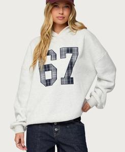 Женская толстовка Gali Plaid 67 Oversized Edikted, Gray-melange