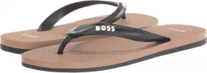 Мужские легкие виниловые шлепанцы BOSS с ярким логотипом, бежевый