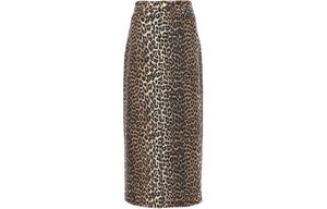 GANNI Леопардовый миди-юбка
