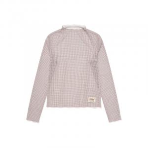 Модная водолазка с сетчатыми вставками, длинный рукав, футболка для женщин COVERNAT, светло-розовый