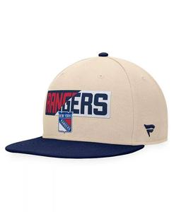 Мужская кремовая/темно-синяя бейсболка New York Rangers Goalaso Snapback Fanatics