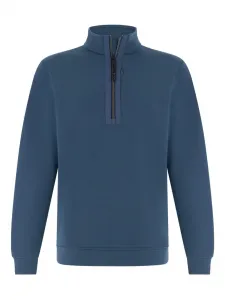 Свитшот из скаба с наполовину застегивающейся молнией Boggi Milano, синий