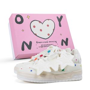 Молодежные серии Young Baby скейтерские кроссовки женские низкие белые OYNN, розовые черные