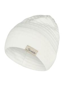 Sterntaler Белая фактурная шапка-бини