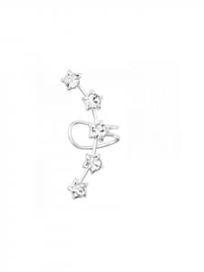 Alexander York Серьга-кафф с фианитом в форме звезды, оправленная в серебро 925 пробы