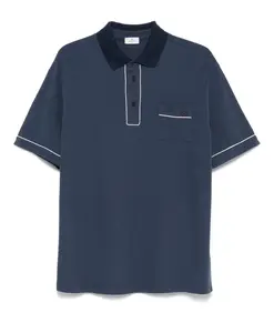 Рубашка-Поло с изображением Пегаса и короткими рукавами. Etro, синий