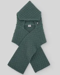 Детская шапка-шарф с помпонами Paz Rodríguez, темно-зеленый