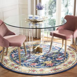 SAFAVIEH Heritage Collection круглый ковер 183 x 183 см Navy/Ivory HG657N ручной работы традиционный восточный премиум шерстяной