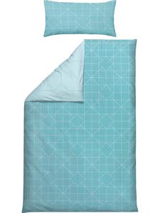 Двустороннее постельное белье из сатина Мако синего цвета Erwin Müller, 155 x 200 + 80 x 80 см