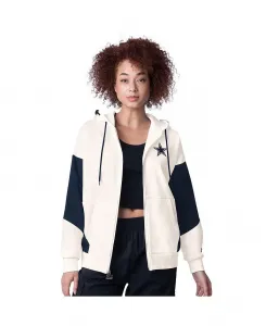 Женская белая толстовка с капюшоном Dallas Cowboys Scrimmage на молнии Starter