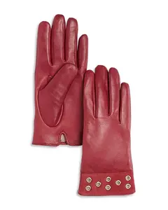 Кожаные перчатки Grommet на кашемировой подкладке - эксклюзив Bloomingdale'S, красный