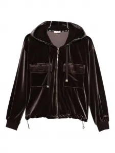 Вельветовая толстовка на молнии LIU JO, коричневый