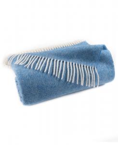 Плед из овечьей шерсти породы Шетландские овец в елочку, 55 x 72 дюйма Southampton Home, Ocean Blue