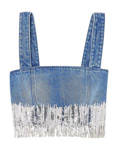 Кроп-топ Balmain, синий