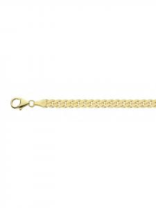 Adeliás Женский браслет из позолоченной плоской цепочки якорного плетения, длина 19 см, диаметр 4 мм, золото