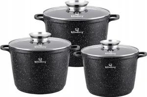 Набор посуды KlönBerg из 6 предметов 7/11/21 л с антипригарным покрытием, подходит для индукционных плит, с крышкой KB4044 Klönberg