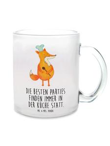 Кружка с надписью "лиса-повар" на прозрачном фоне Mr. & Mrs. Panda