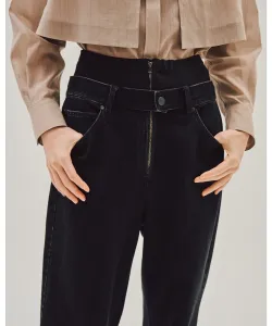 Джинсы в рубчик с высокой талией ПОСТОЯННО Column, цвет Black