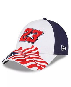 Мужская белая, синяя бейсболка Bubba Wallace 9FORTY Americana Snapback Adjustable Hat New Era