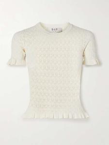 Топ ажурной вязки Rue с оборками Sea, бежевый