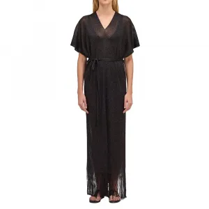 Длинный кафтан Sundek с длинным платьем с V-образным вырезом, черный