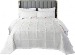 YUSIWOAL Стеганый хлопковый пододеяльник белый двусторонний