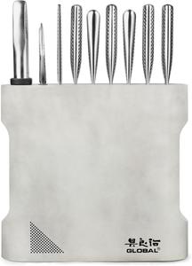 Global Kanpeki набор из 10 ножей с цементно-серой подставкой