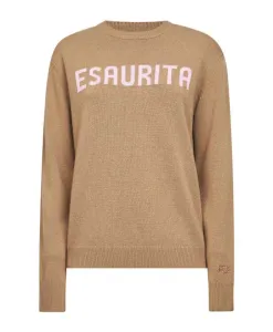 Коричневый свитер с жаккардовой надписью. Mc2 Saint Barth, коричневый